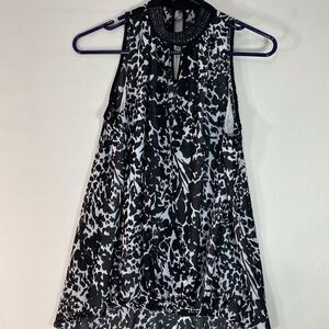 Nicole Miller Halter Blouse with Jewels across front of collar XS